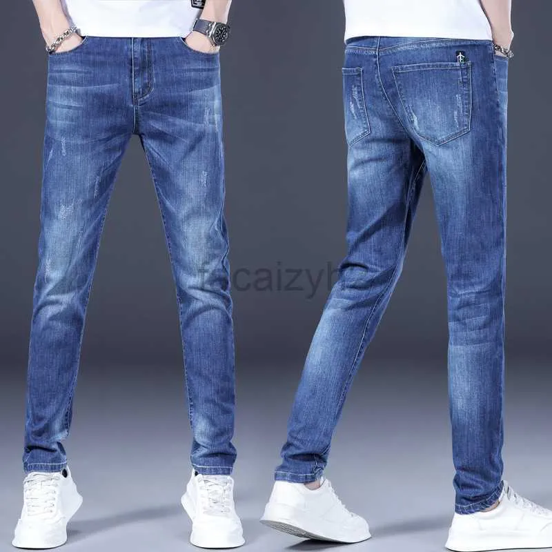 Jeans para hombres Spring/Summer Jeans nuevos para hombres Fit Pantalones pequeños Pantallas de pies pequeños Pantalones de mezclilla de tamaño de gran tamaño