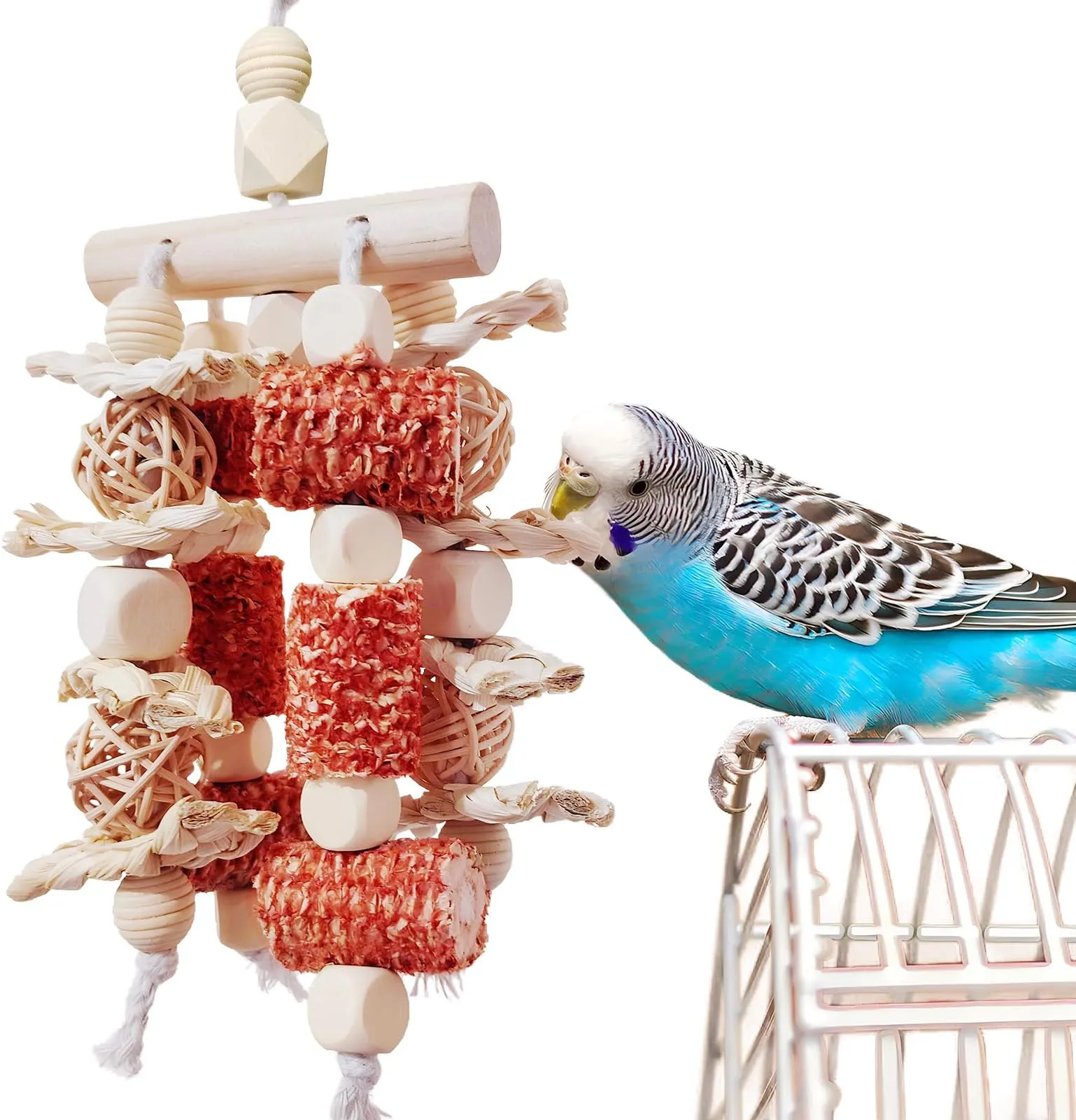Curated visual reference: Visual Reference: Natural Parrot Chew Toys Fun Bird Foraging Toys For Parakeets