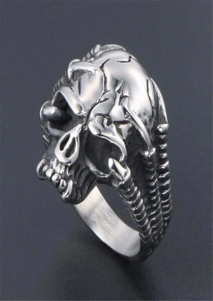 Gothic Men039s Finger Ring Biker Skull Stainless Steel Male Vintage Rings Men Jewelry High Quality Accessories 7431334162