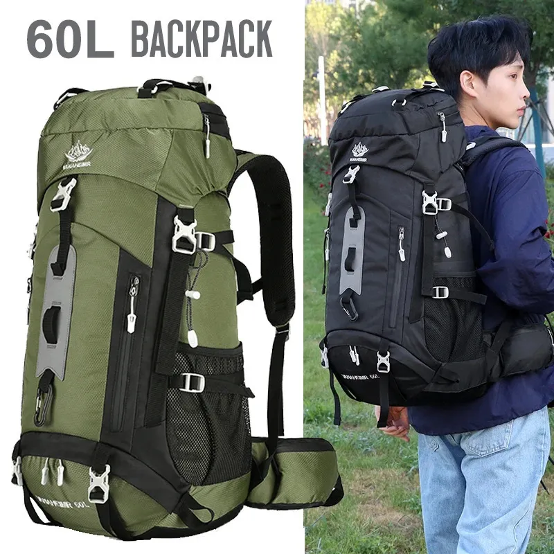 Waterproof 60L Hiking travel backpack for Men and...