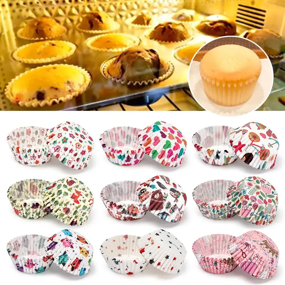 Formen 100pcs Backware Cupcake Greastrof Backform Party Supplies Blumenkuchenpapierbecher Tier Muffin Tasse