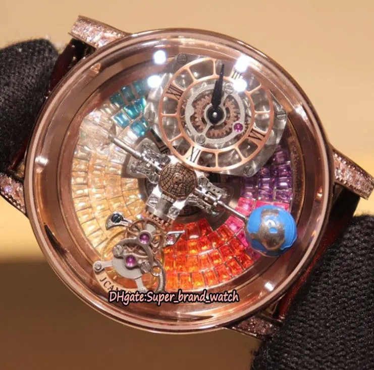 Nowa wersja statyczna EPIC X Chrono Cr7 szkielet astronomiczna ruletka Tourbillon Rainbow Diamond Dial Szwajcarski kwarc męski design 9015638