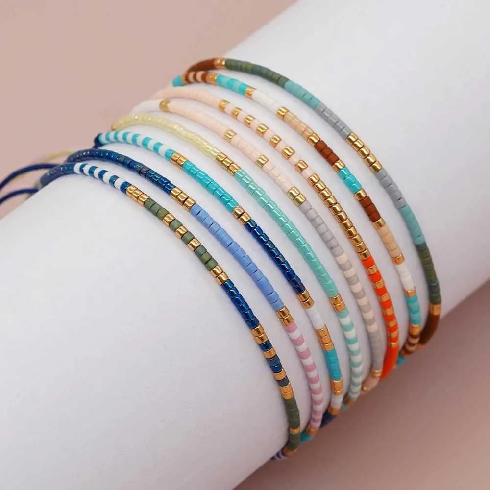 Bracelet de graine GO2boho perlé adapté aux femmes Boho Pulseras Muji Designer coloré amitié ajusté de bijoux ajusté accessoires Y2K