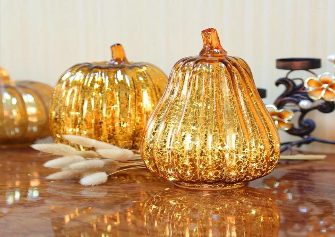 Decorazione per feste vetro luce zucca luminosa luminosa delicata lampada decorativa di Halloween per le decorazioni autunnali del Ringraziamento4949983