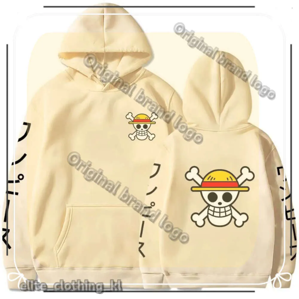 Sweats à capuche masculine Sweatshirts Men's Anime One Piece Luffy Fleece Sweat à sweat Femmes Spring and Automne Manga Boy Girl Clothes's Rowe 369