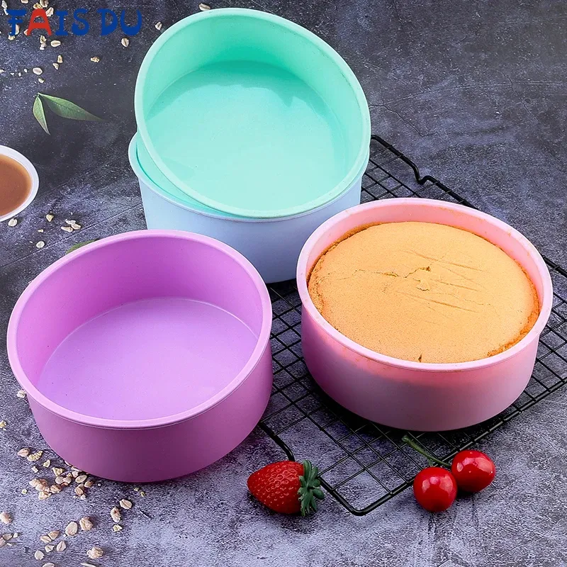 Mögel fais du runda silikon mögel nonstick bakpanna lager kaka mousse fondant cylinder mögel för konditory bake kök tillbehör