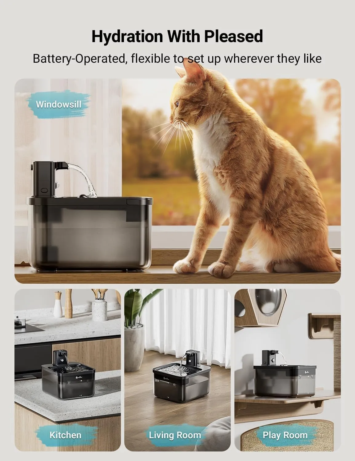 DownyPaws Battery Operated Cat Water Fountain 84 oz Wireless Indoor Pet  Water Dispenser White from Dhgate Cat Fountains & Waterers - price 39.03