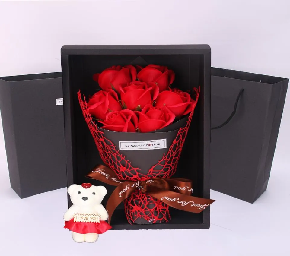 箱の中の永遠のバラ人工ローズフラワーズボックスセットロマンチックなバレンタインデーバースデーギフト