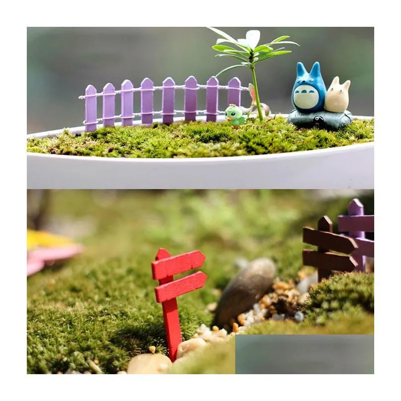 Garden Decorations Wholesale Mini Fencing Fence Fairy Miniatures Gnome Moss Terrariums Desktop Bottle Resin Crafts Decoration For Home Otgfx