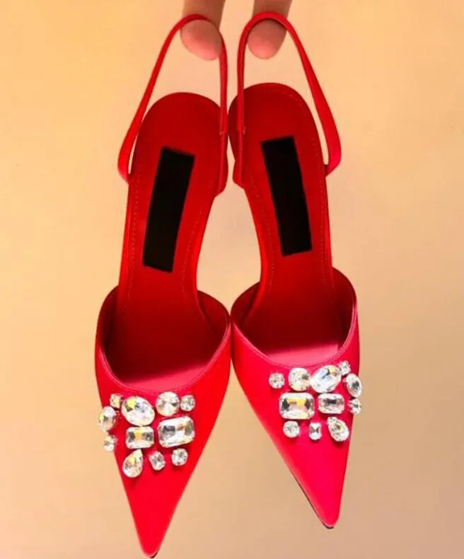 Kristaller utsmyckade strass klackar sandaler Rene Caovilla Cleo 95mm Designers Ankel Wraparound Women High Heeled Sandal Flower Rhinestone Evening Shoes 35-42