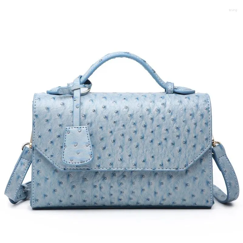 Shoulder Bags Fashion Blue Ostrich Python Clutch Ladies Bag Leather Women Hand Girl For Party