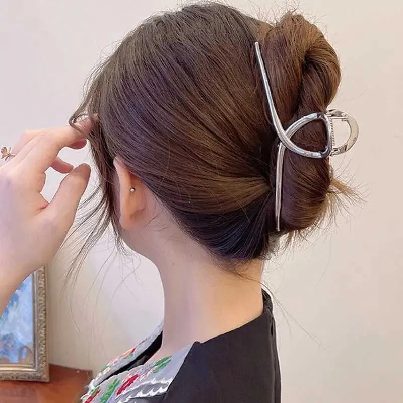 Saç klipsleri barrettes 13.5cm yeni kadın süper büyük kat askısı tasarımı pençe moda yıkama yüzü klip kız metal aksesuarları