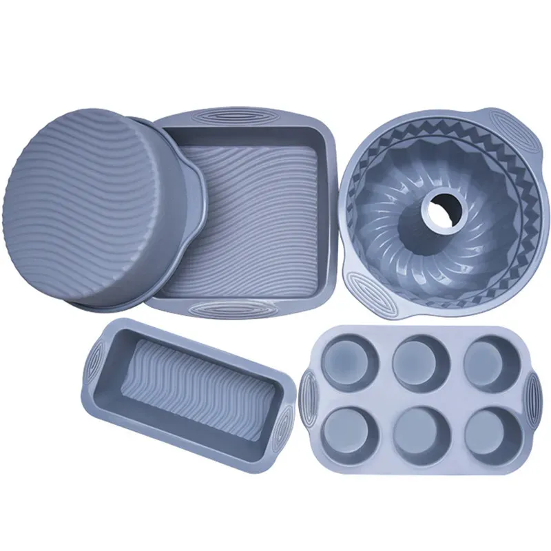 Moulds Silicone Baking Molds Fluted Round Cake Pan NonStick Bundt Forms Jello Buntcake Gelatin Loaf Bread Mould