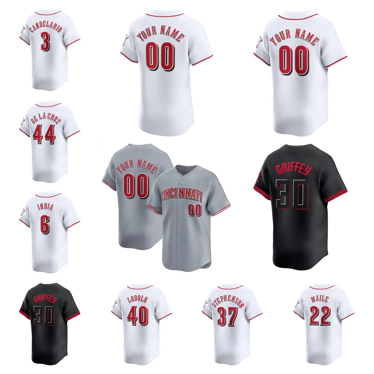 Elly de la Cruz Jersey de béisbol Jonathan India Will Benson Tyler Stephenson Hunter Greene Spencer Steer Matt McLain Jeimer Candelario Alexis Diaz Nick Martini Votto