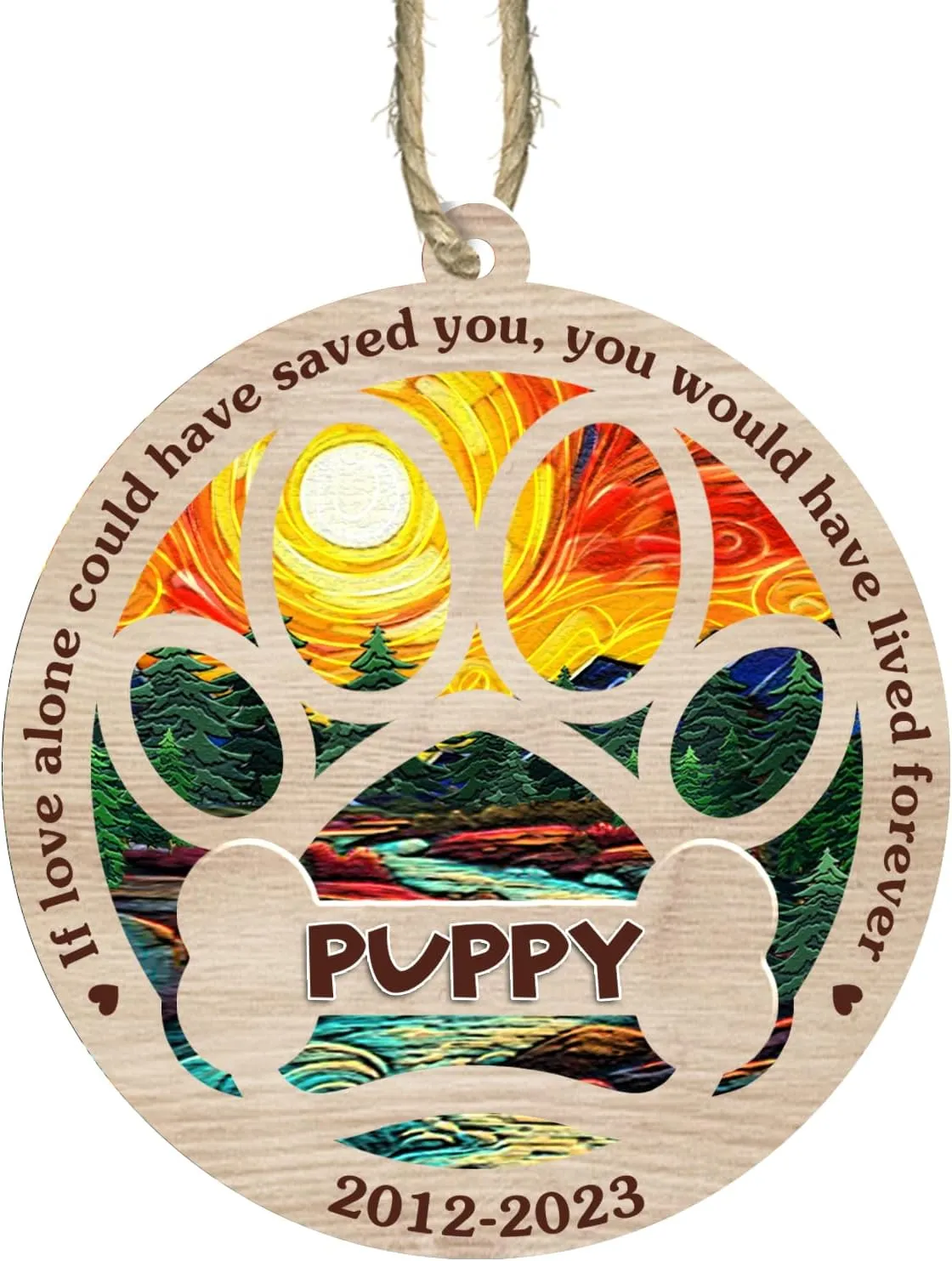Personalized Pet Memorial Suncatcher - Dog Loss Sympathy Gift, Stained ...