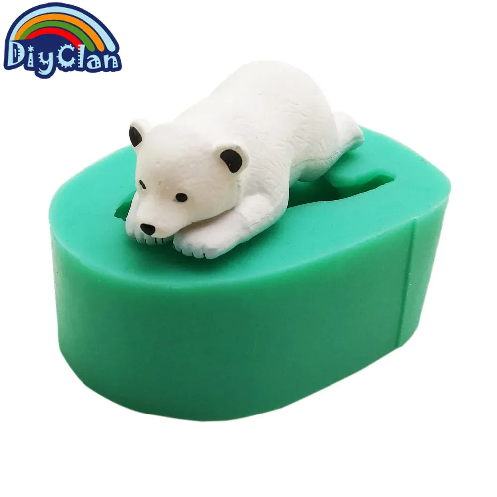 Плесени DIY POLAR BEAR SEA Lion Siilcone плесени животные декор торт Декор шоколаду глиня