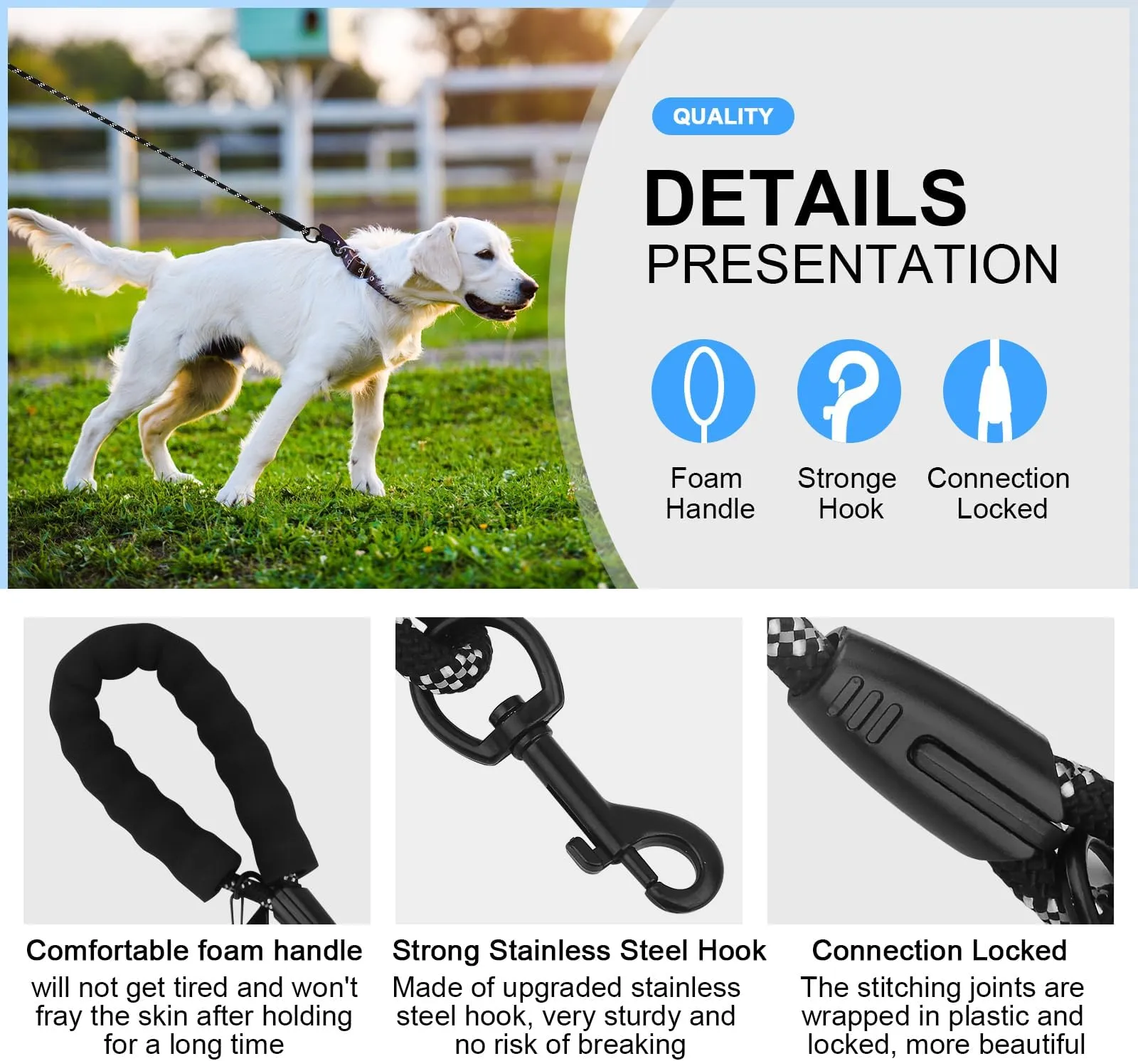 Long Dog Leash 10FT to 100FT Nylon Rope with Padded Handle for Walking and  Training from Dhgate Dog Leashes - price 9.75