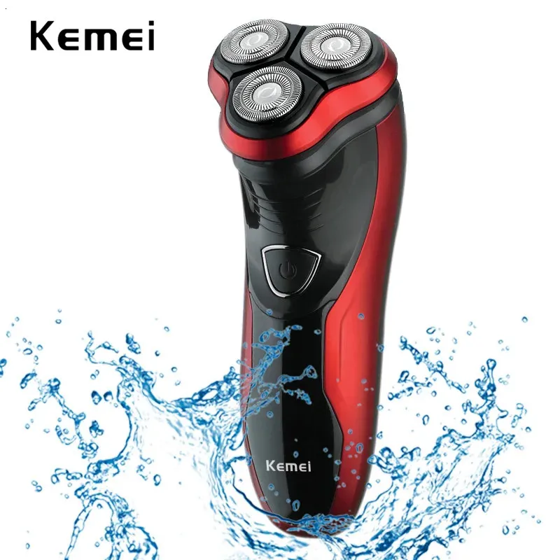 Kemei Electric Golarka do mycia twarzy do mycia brody Razor Men 3D Shaving Machine ładowna trymer 240420