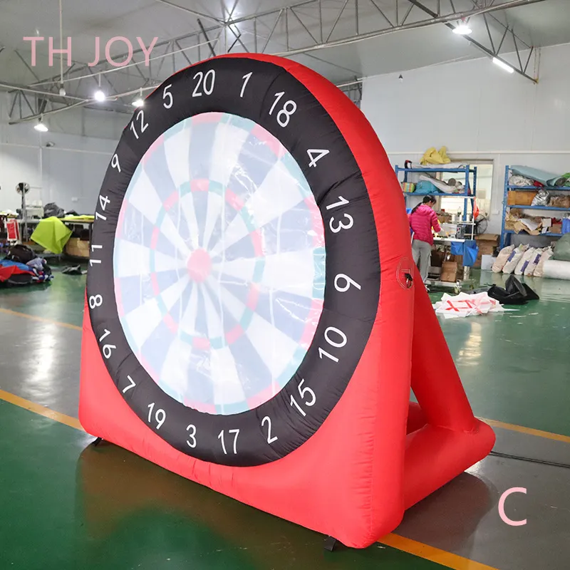 outdoor activities 16.5ft high big inflatable soccer foot dart board,cheap football dart inflatable games with sticky 6balls