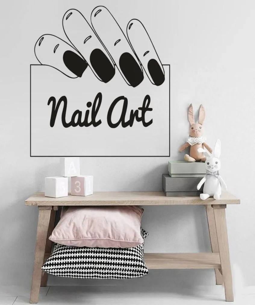 Wall Stickers Manicure Design Decal Nail Art Sign Window Nails Salon Decoration Artist Murals Custom LogoWallWall8227017