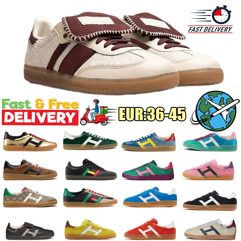 2024 Designer Vegan Shoes Original Casual Shoes Leopard Black White Gum Wales Bonner Mens Womens Outdoor Sneakers Sports Trainers Gratis frakt 36-45 EUR