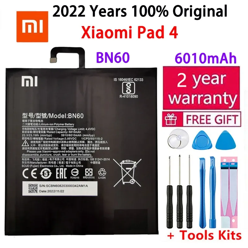 SCARPE XIAO MI Nuovo BN60 originale al 100% BN60 6010Mah per Xiaomi Pad 4 Mipad 4 Telefono cellulare in Batterie di serie Batteria con strumenti regalo