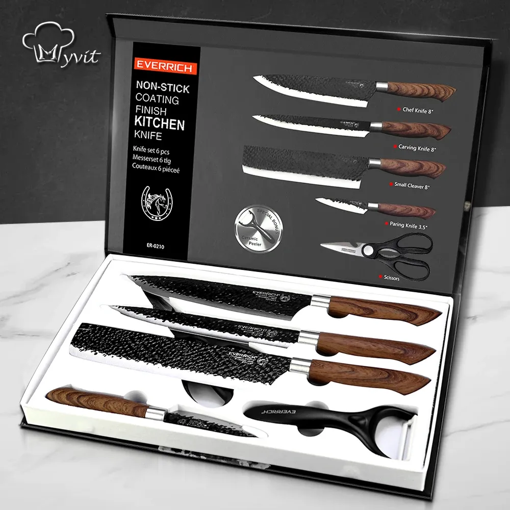 Knives Kitchen Knife Set Stainless Steel Forged Knife Chef Knives Nakiri Scissors Ceramic Peeler Slicer Paring Knife with Gift Case
