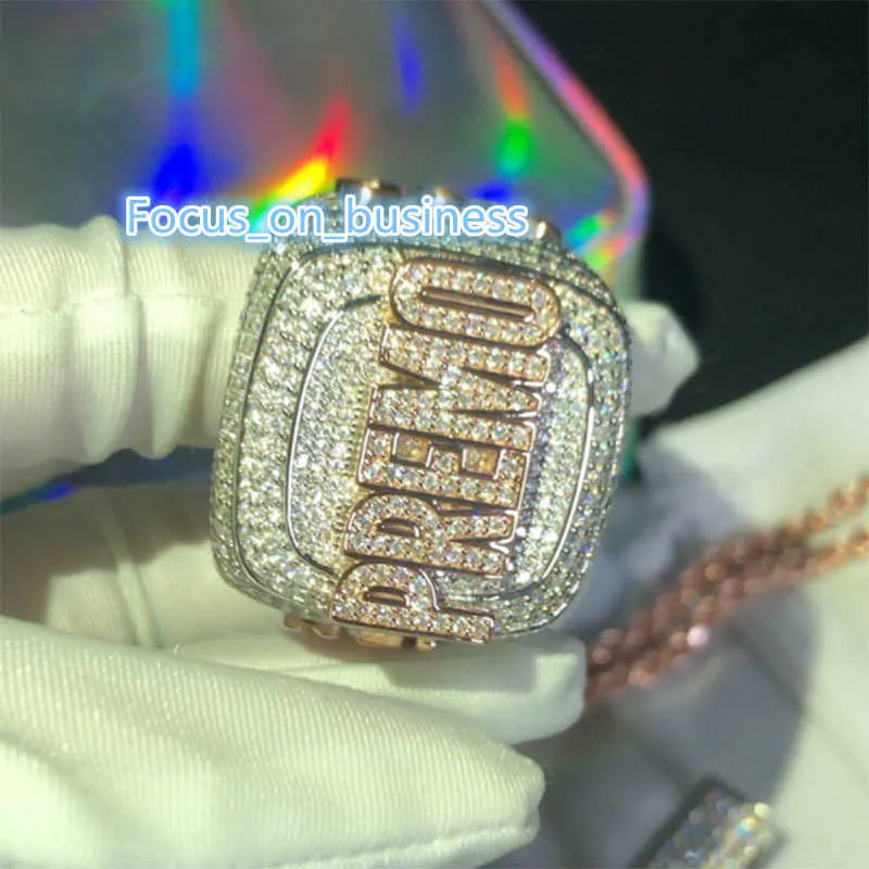 VVS por atacado Moissanite Diamond Hip Hop Ring 925 Silver Hip Hop Jewelry Campeonato personalizado Anéis