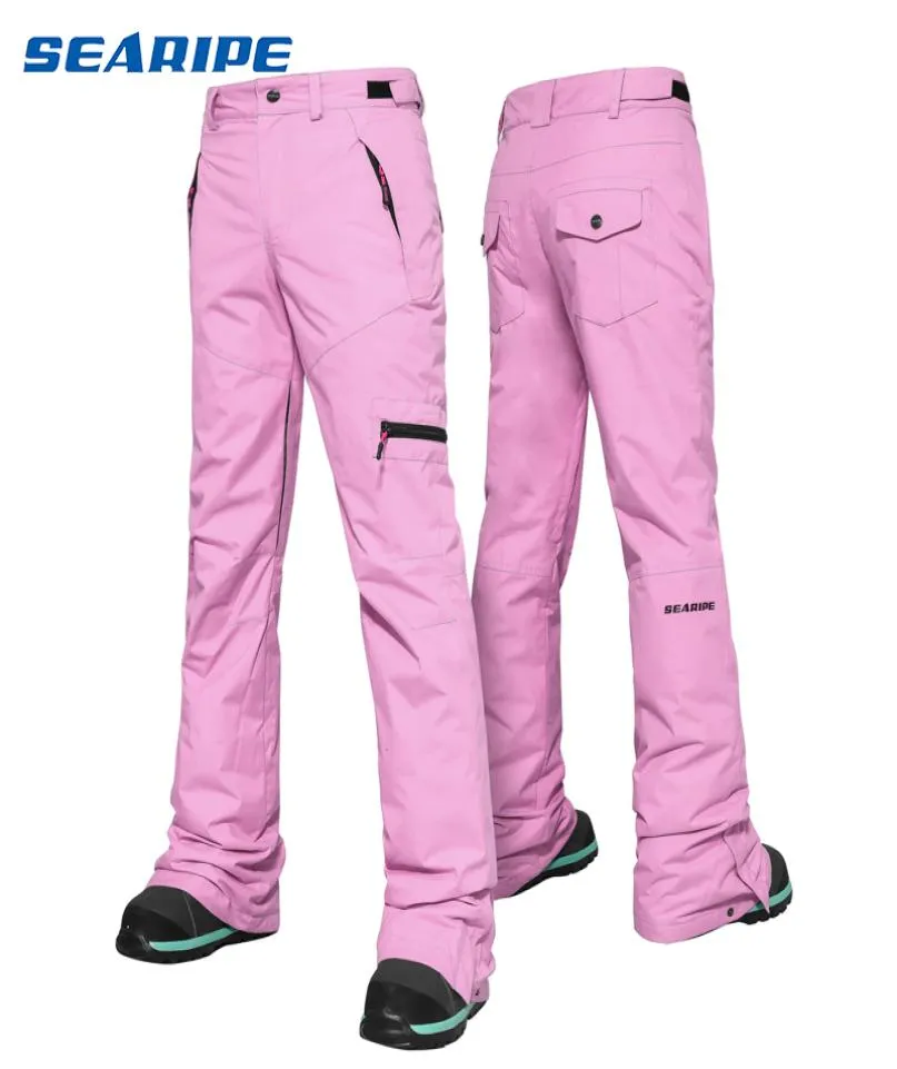 Calça de esqui Searipe Mulheres ao ar livre de alta qualidade à prova d'água do vento calça de neve calças de snowboard de esqui de inverno Brand 201205812023