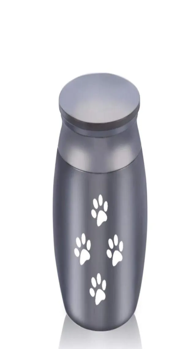 30 x 40 мм Pets Dog Dog Cat Paw Cremation Ashes Aluminum Aluminum Alloy Urns Desect -Shape Shake Sake Columbarium Mini Storage Tank Pets Memorials1712775