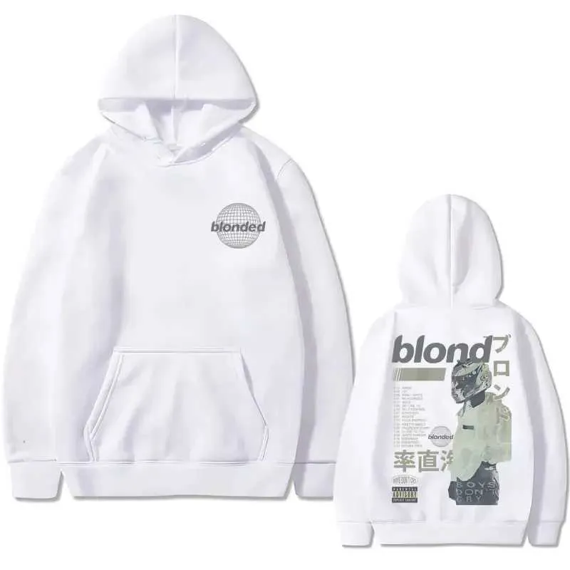 Erkek Hoodies Sweatshirts Rap Şarkıcı Frank Çift Taraflı Baskılı Hoodie Rap Erkekler Sarışın Hip-Hop Spor Gömlek Okyanus Süper Dalian Hoodie Erkek Retro Street Wear 240425