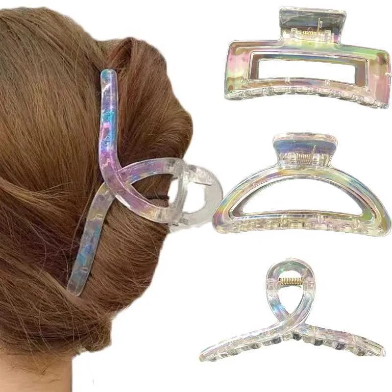 Haarklammern Barrettes 2022 Neue Frauen elegante Aurora Mermaid Hollow Geometrische Haarnadel -Retro -Kopf mit Modezubehör