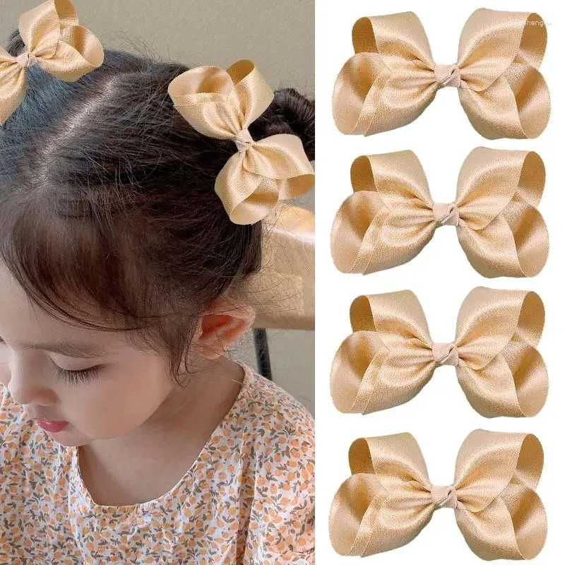 Haarzubehör Oaoleer 2pcs/Set Gold Ribbon Bögen Clip für Kinder Mädchen Massive Bogenketten Haarnadel Barrettes Korea Kopfbedeckung Baby