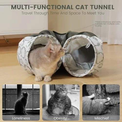 Vacation Keep Cats Entertained While Gone Crinkle Cat Play Tunnel
