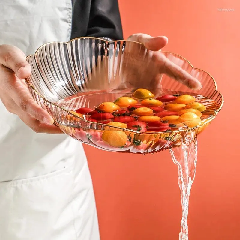 Placas Bolo de sobremesa de canto doméstico Projeto de fluxo de plástico de limpeza fácil acessórios de cozinha transparentes gadgets