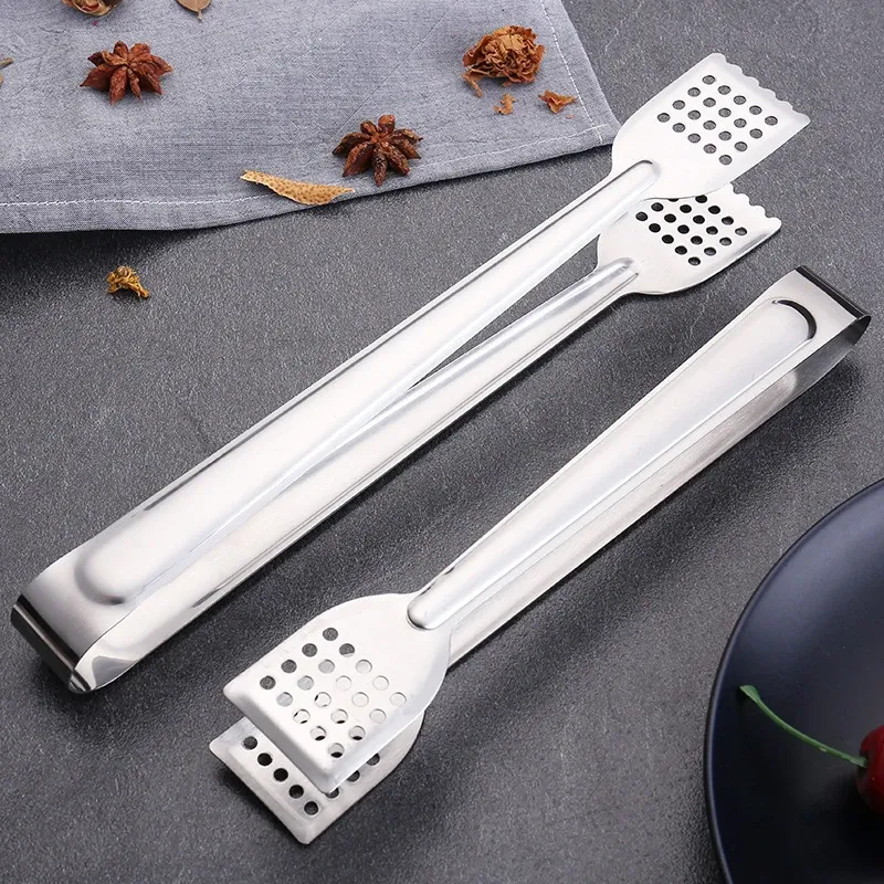 Utensils Stainless Steel Food Tongs BBQ Kitchen Cooking Food Serving Buffet Utensil Clip Thickened Steak Clip Bread and Food Tongs