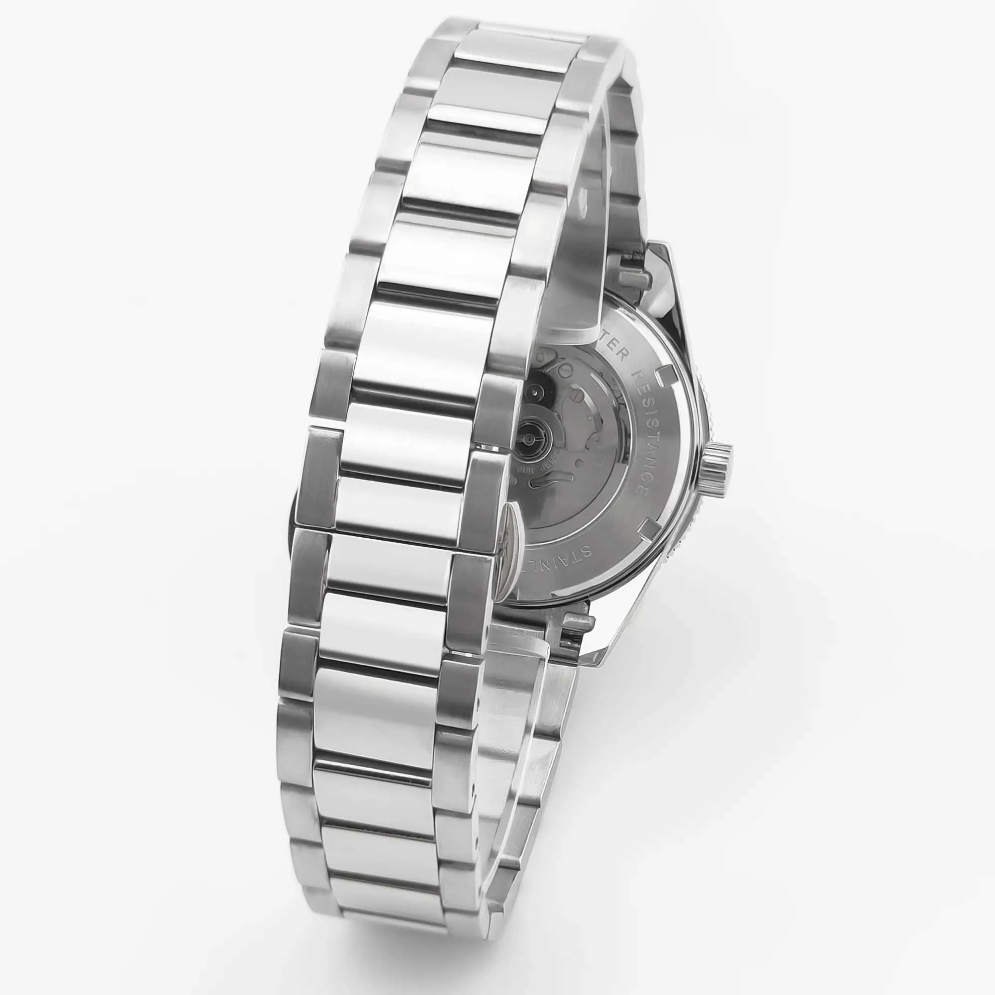 Armbandsur 41mm automatisk mekanisk NH35 steril svart urtavla rostfritt stål fodral lysande safirglas för män Q240426