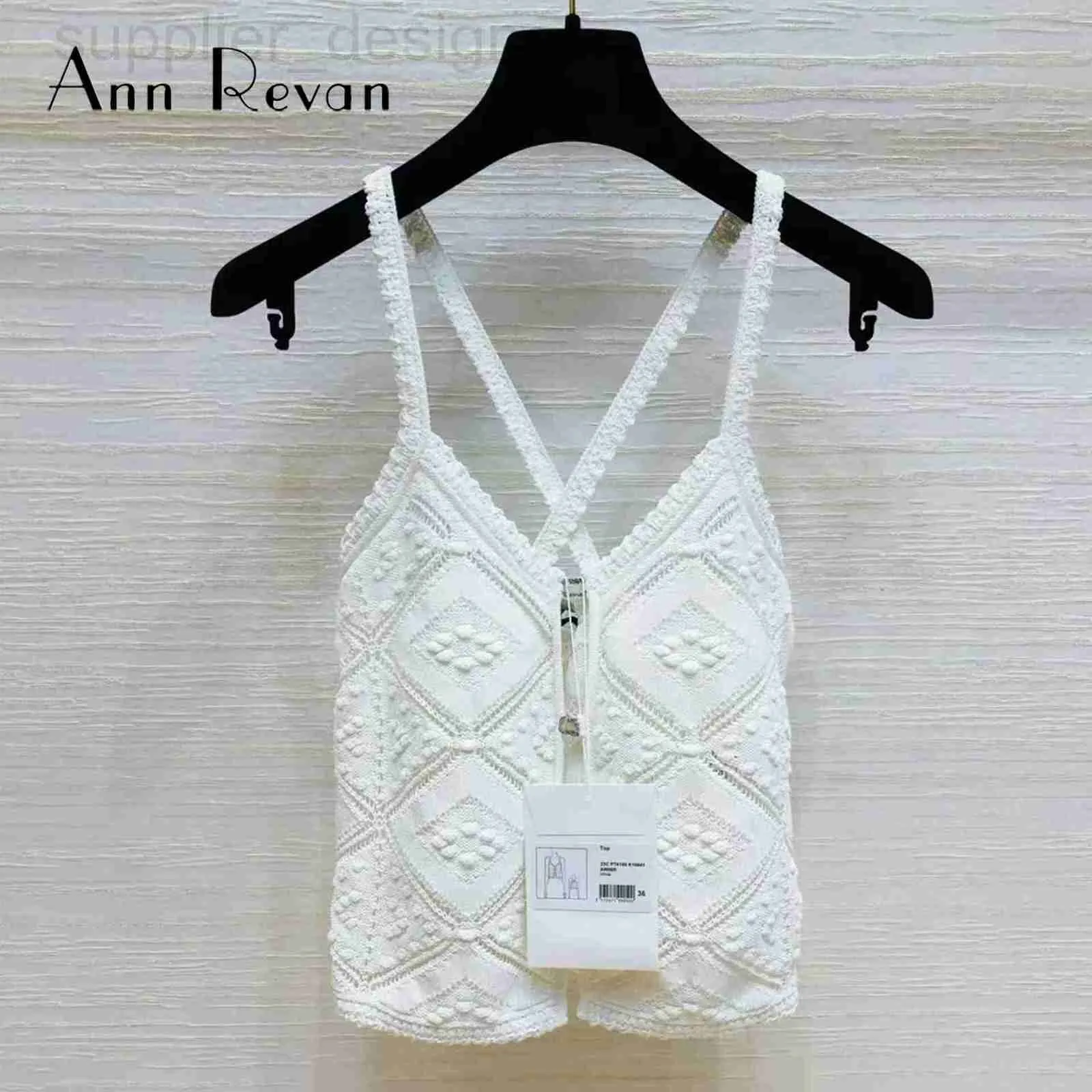 Camisoles Tanks مصممة ANN Revan Designer's Small Springender Sest for Women's Outerwear Spring 2023 ، New Interior Style 5UTL