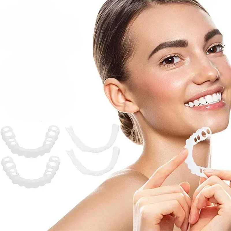 2024 denti perfetti denti sbiancanti fingo cover snap su facce di faleccette di silicone denti utensili di bellezza superiore denti cosmetici di spedizione gratis la copertura sbiancante dei denti