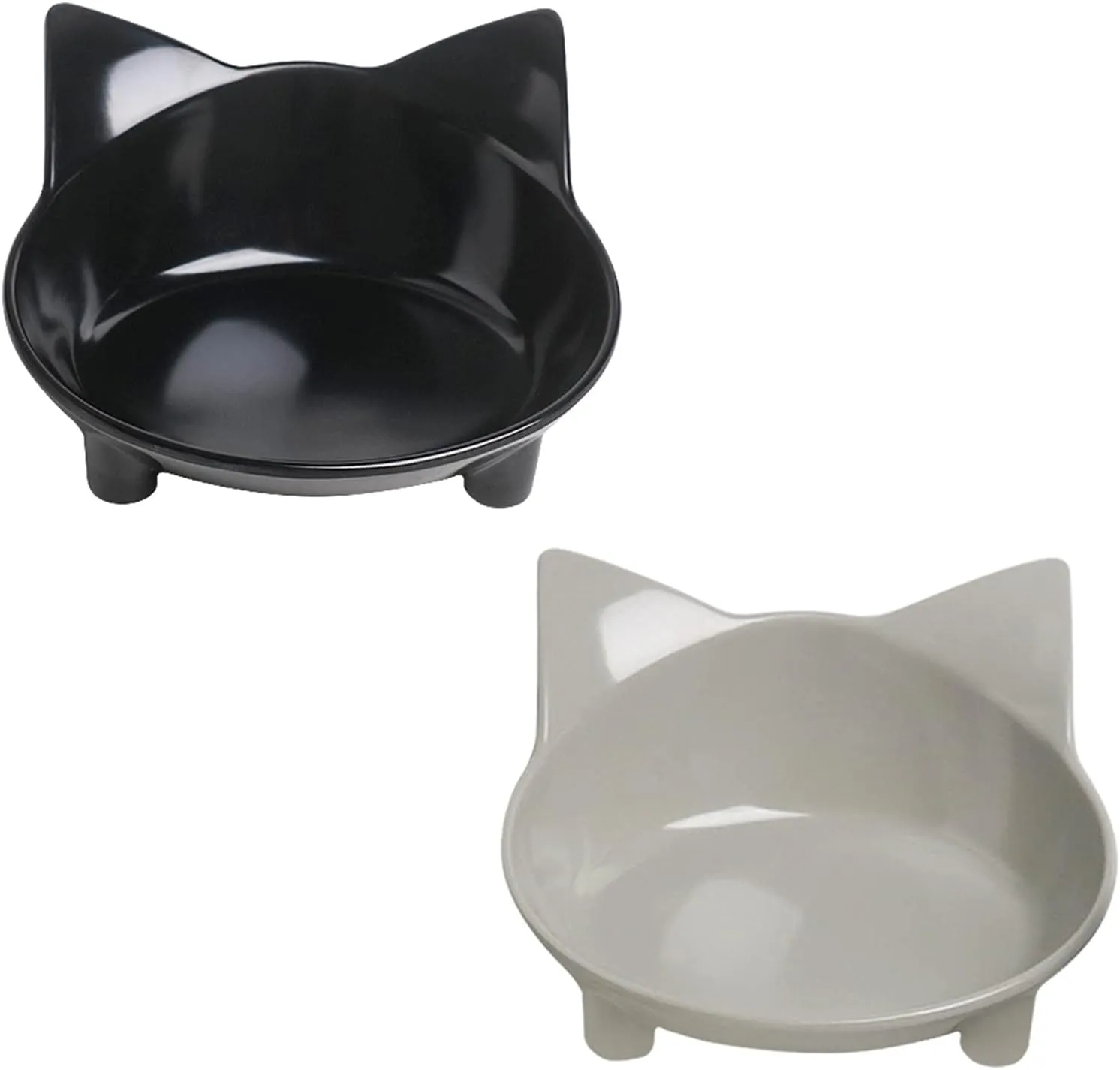 Raised Cat Food Bowls, Non Slip Shallow Cat Dish, BPA Free, 24 Oz