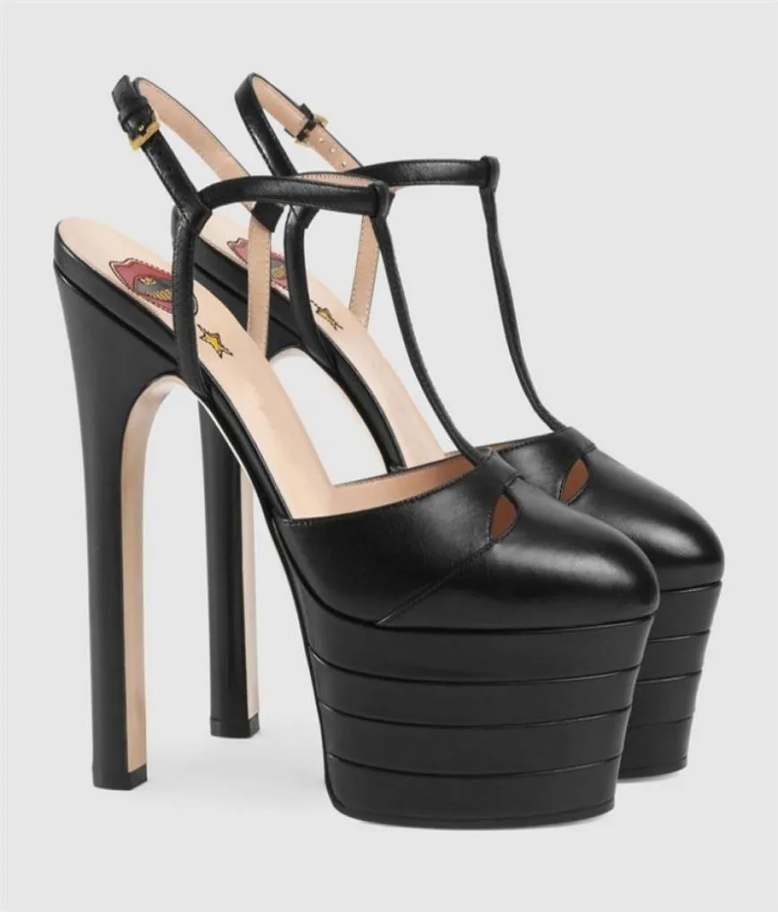 Free shipping 6cm Platform Spiked Sandals Women Striped Metallic 16CM Heels Pumps Escarpins party Prom Wedding Shoes Mary Jane 012736601
