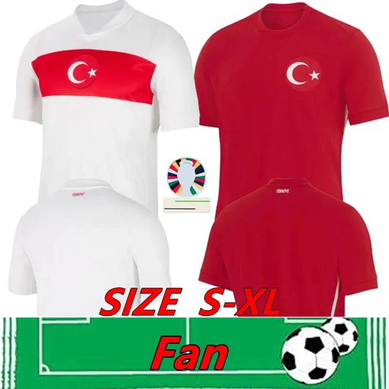 Turkiye Soccer Jersey 2024ユーロカップ七面鳥ナショナルチームホームアウェイデミラルコッキュYildiz enesカルハノグルフットボールシャツキット