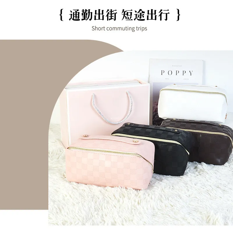 Kore tarzı organ PU yastık kozmetik çanta kadın portatif kozmetik depolama çantası seyahat büyük kapasiteli tuvalet çantası depolama çantası
