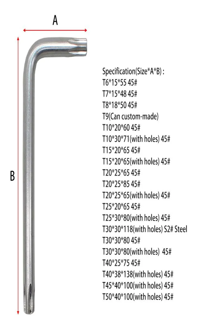 L SAFT T6 T7 T8 T10 T15 T20 T25 T30 T40 T45 T50 Security Torx śrubokrętny