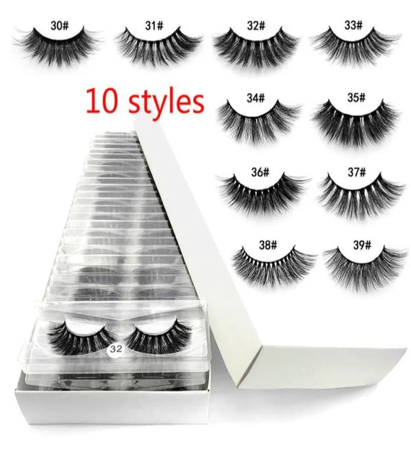 TUTTO 10 STYLE 3039 ciglia 3D ciglia in visone 3D Mink Naturale Falheshes False False Lashes 10 coppie3377689