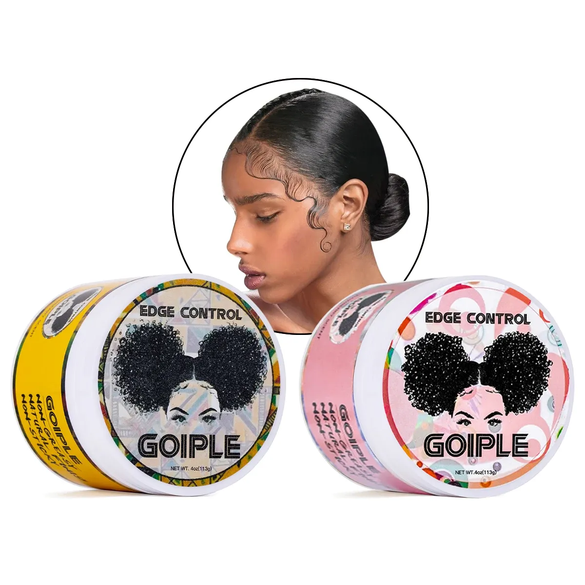 製品GOIPLEヘアスタイリング女性用ワックスクリーム24時間強力なホールドスムーシーフライアウェイベビーヘアポマードエッジコントロールジェル4C