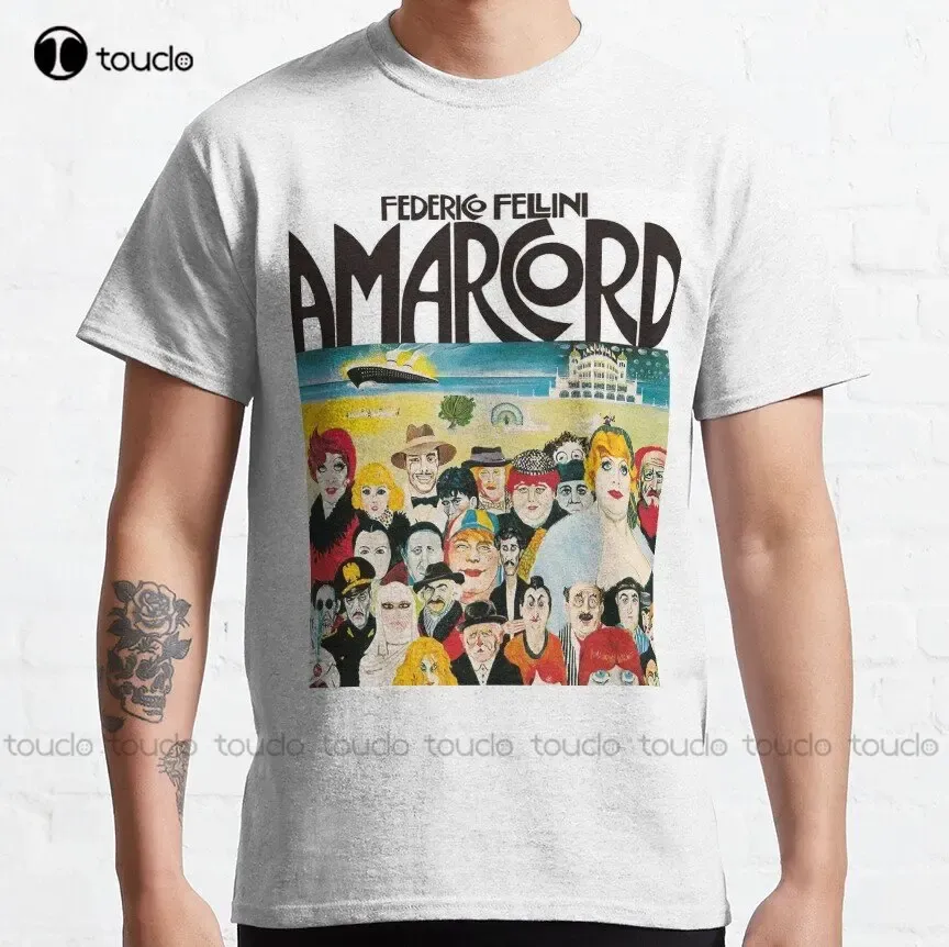 T-shirt Amarcord di Federico Fellini Classic Tshirt Shirts for Uomini con disegni Stampato Tage Custom Gift XS5XL Streetwear