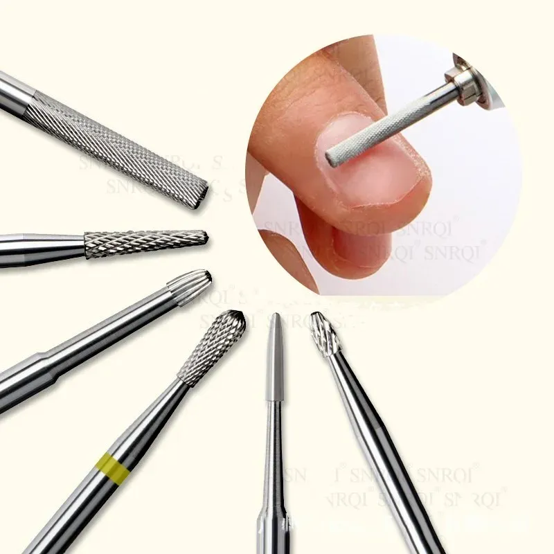 Bits Bits Bits de perfuração de unhas de carboneto 3/32 polegadas de tungstênio bits de unhas para remover unhas de gel de acrílico, pedicure de manicure limpa de cutícula
