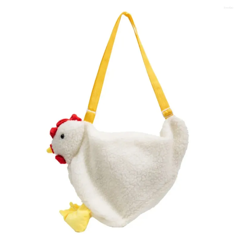 Sacs de rangement dessin animé sac de poulet en peluche femme mignon de style animal sac à main fille poule poule sac à main croix body