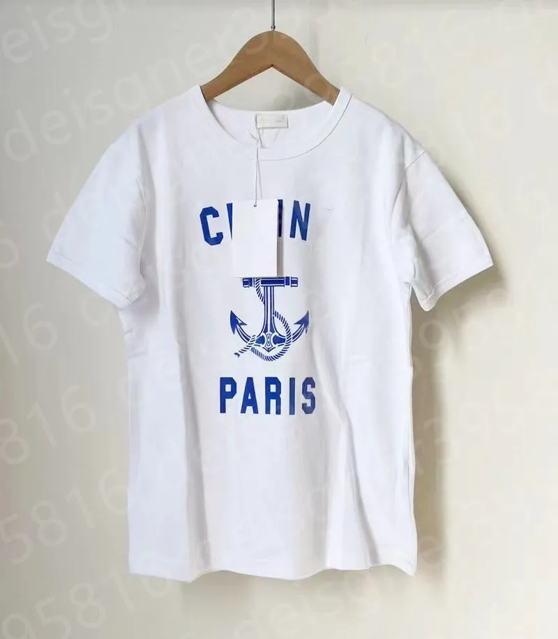 Celinly Designer T Shirt Women's Summer Fashion Celiely Shirt Leisure Sports Paris Tower Flocking Cl Brodery Printing Letter Kort ärm Triomph 555